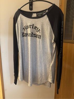 Harley-Davidson Black & Gray Raglan Logo Long Sleeve